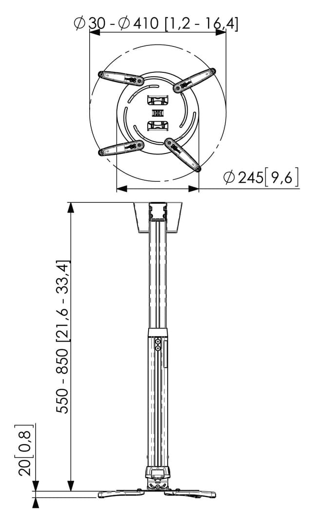 Vogels Pro PPC 2555 projektor-mount (sølv)
