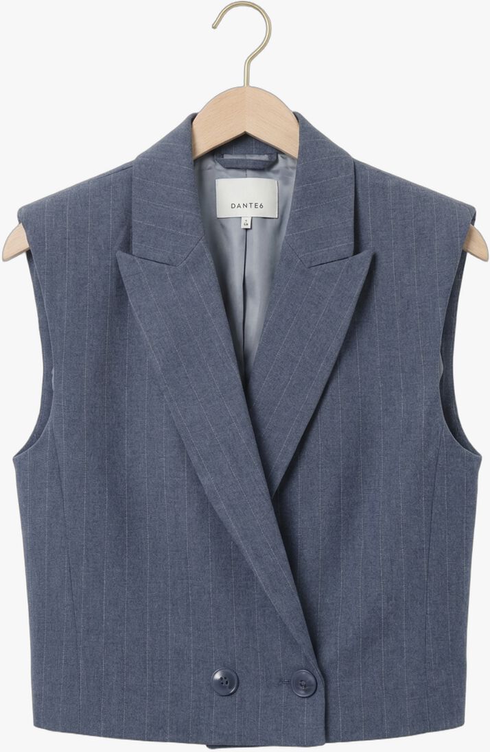 blauwe dante6 gilet jarod pinstripe gilet