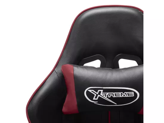Chaise de jeu Noir et rouge bordeaux Cuir artificiel