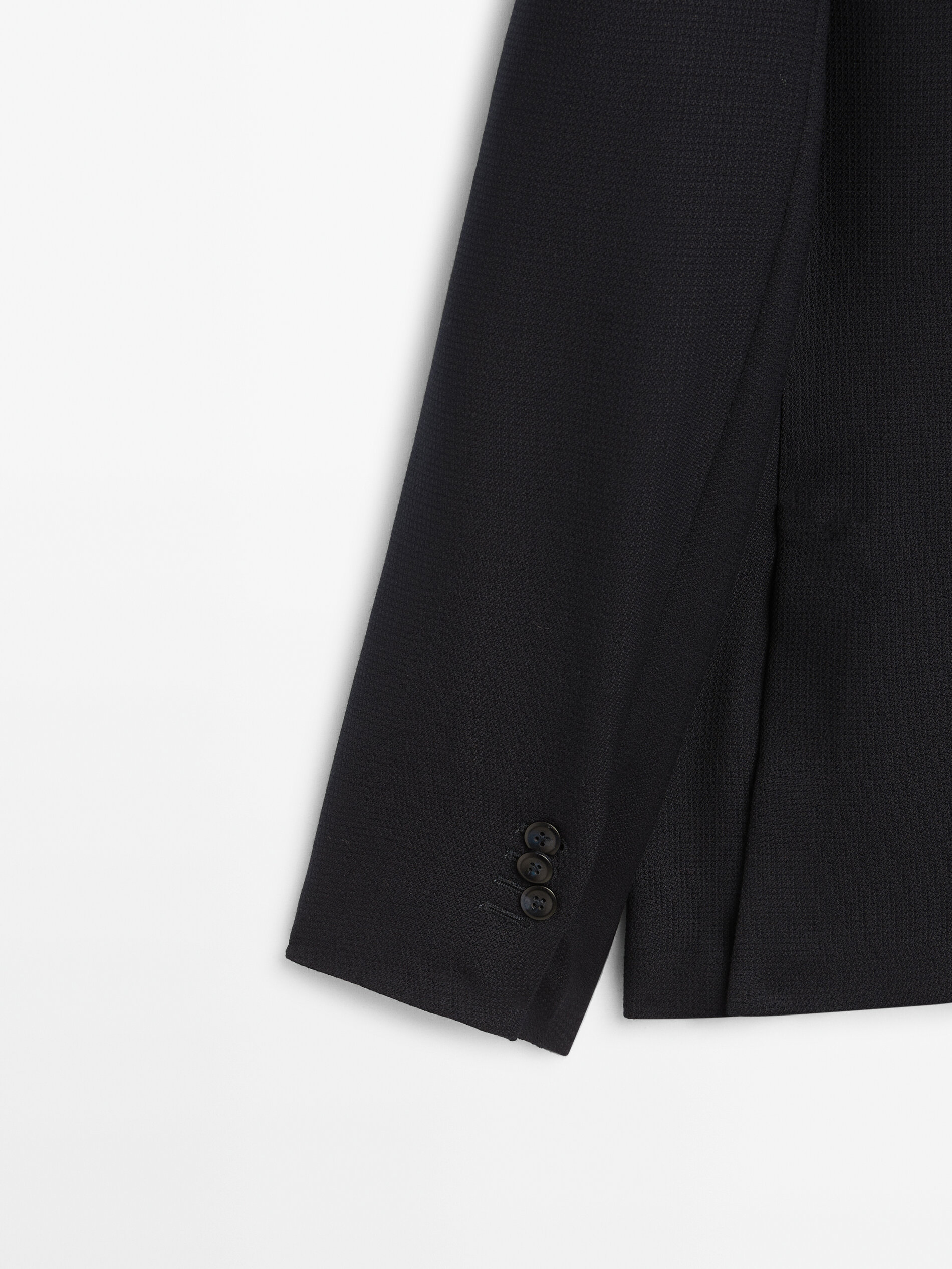 Blazer estruturado em lã azul marinho - AZUL MARINHO