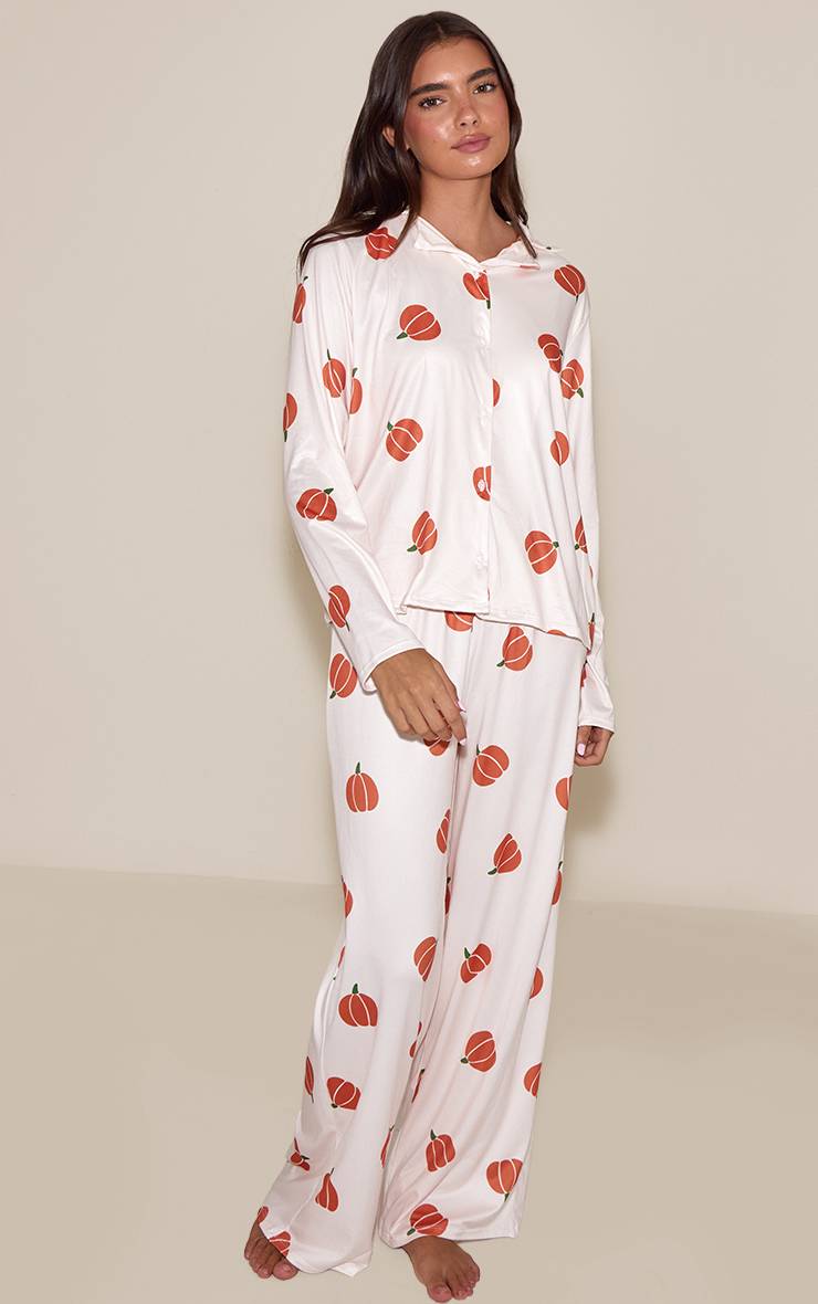 Butter Cream Ensemble De Pyjama Imprimé À Manches Longues Avec Boutonnage