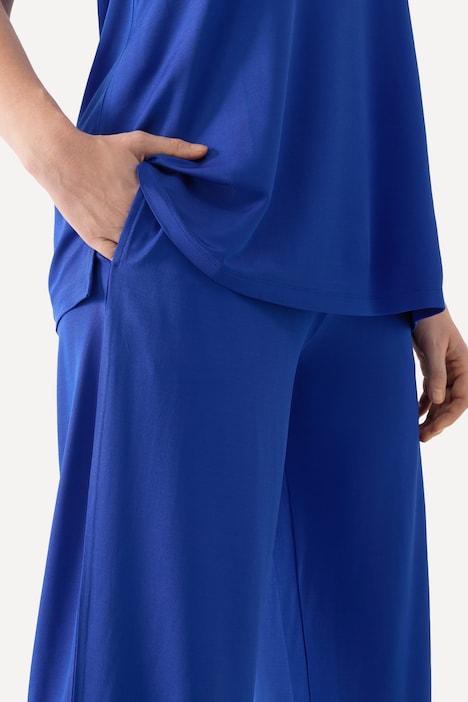 Slinky-Culotte, wadenlang, weites Bein, Elastikbund