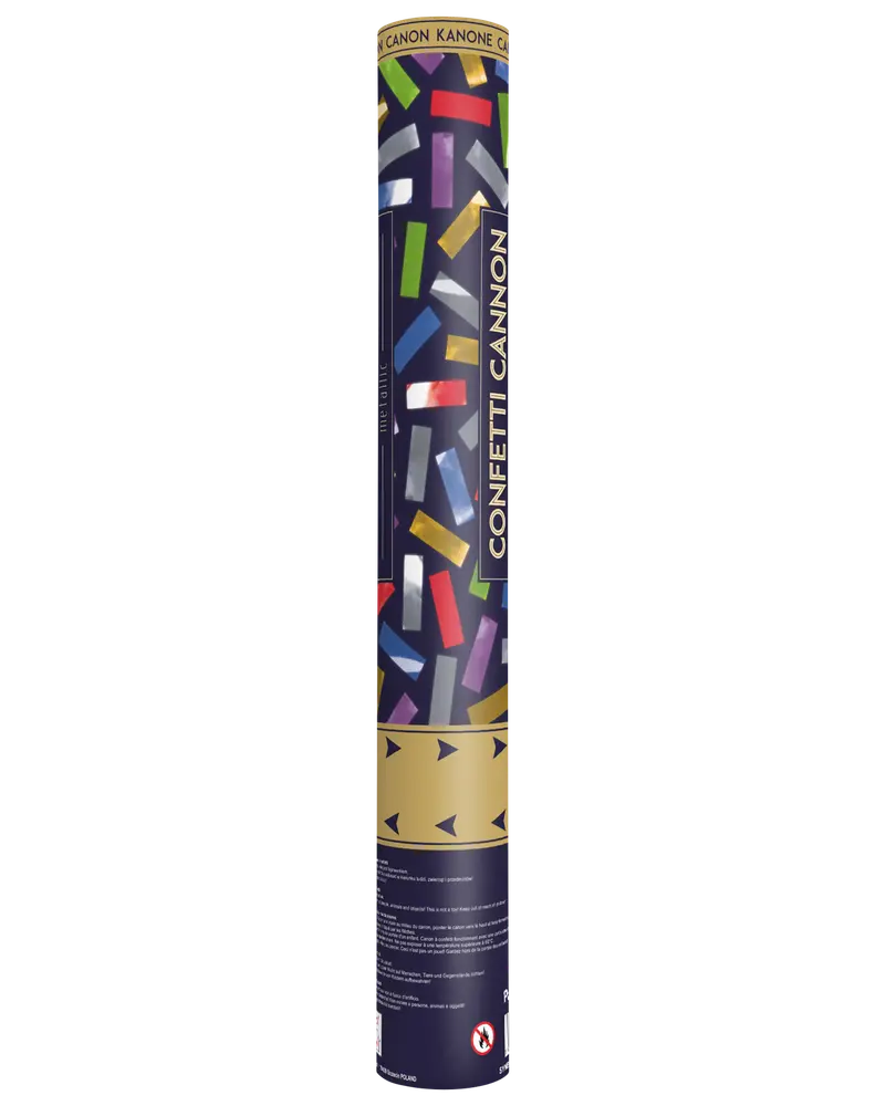 Konfettirør 40 cm - multifarvet