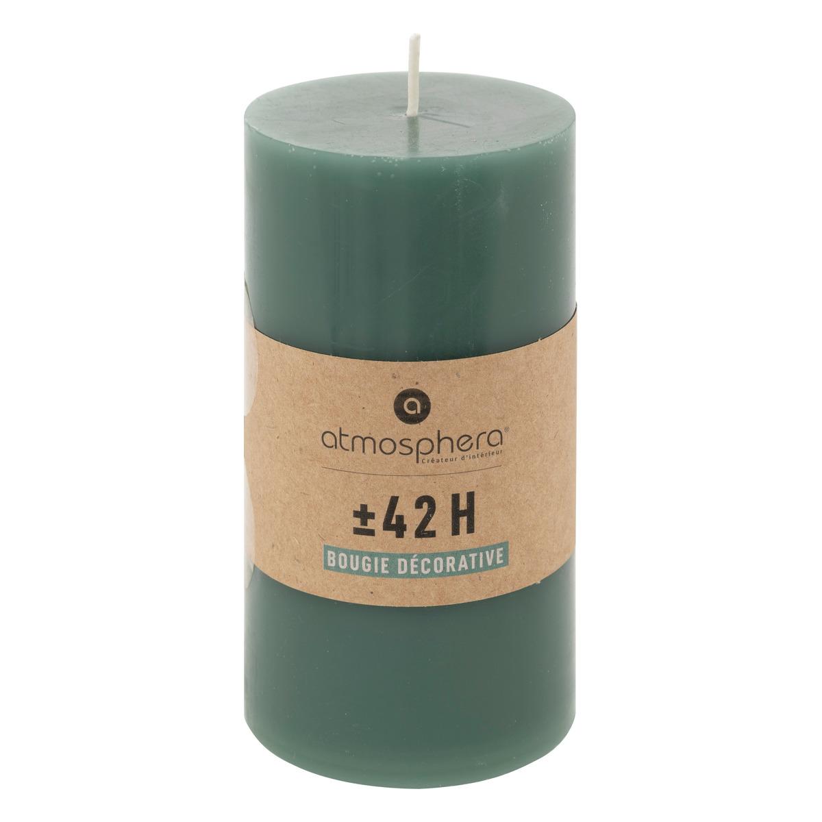 BOUGIE RONDE HUGO VERT 7X13CM