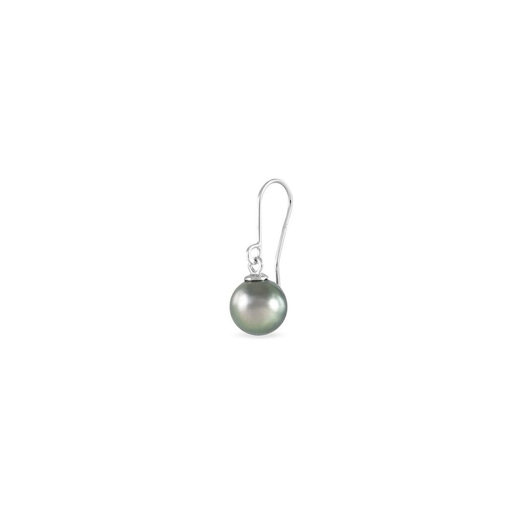 Boucles D'oreilles Pendantes Elitivae Or Blanc Perle De Tahiti