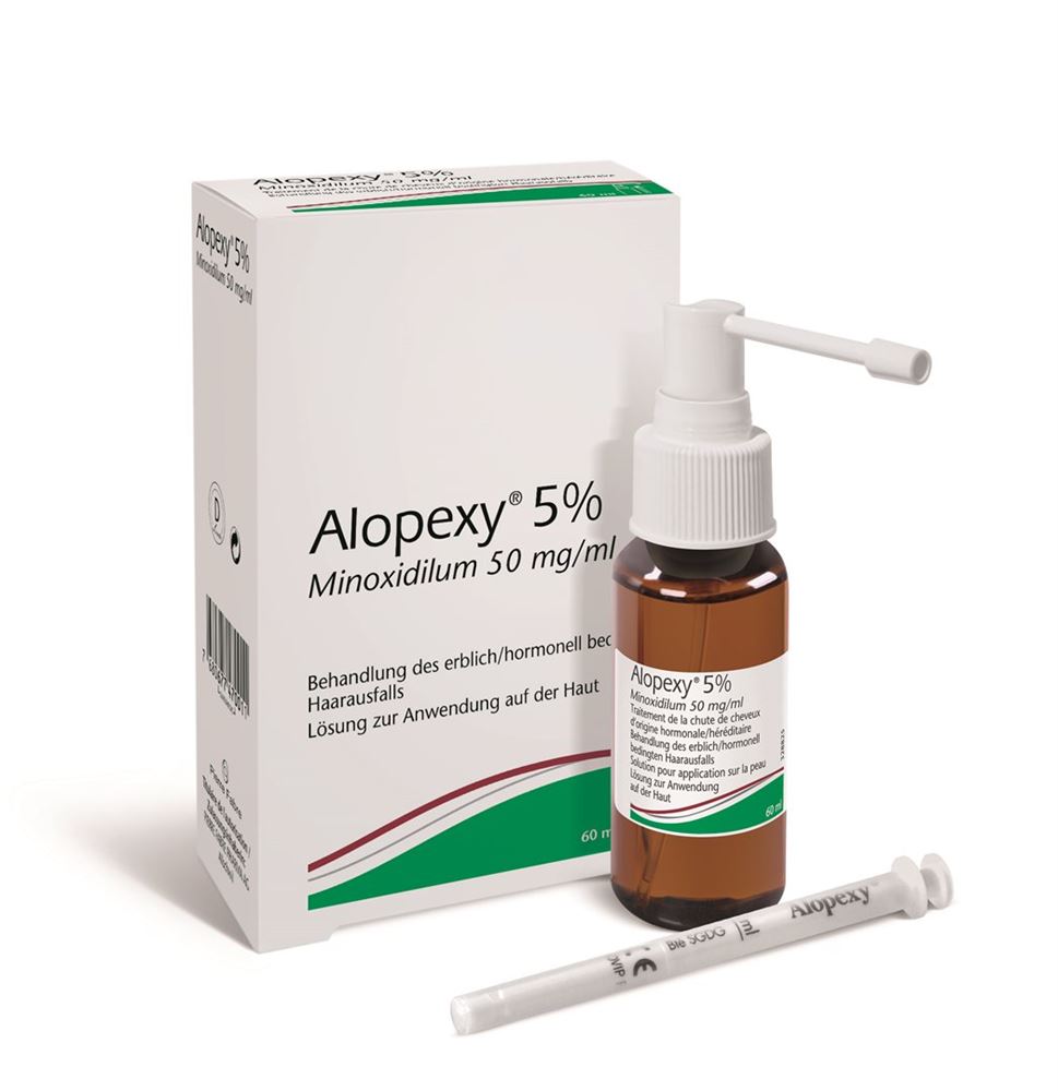 ALOPEXY Lös 5 % Spr 60 ml<br>60 ml, Spray, Lösung zur Anwendung auf der Haut