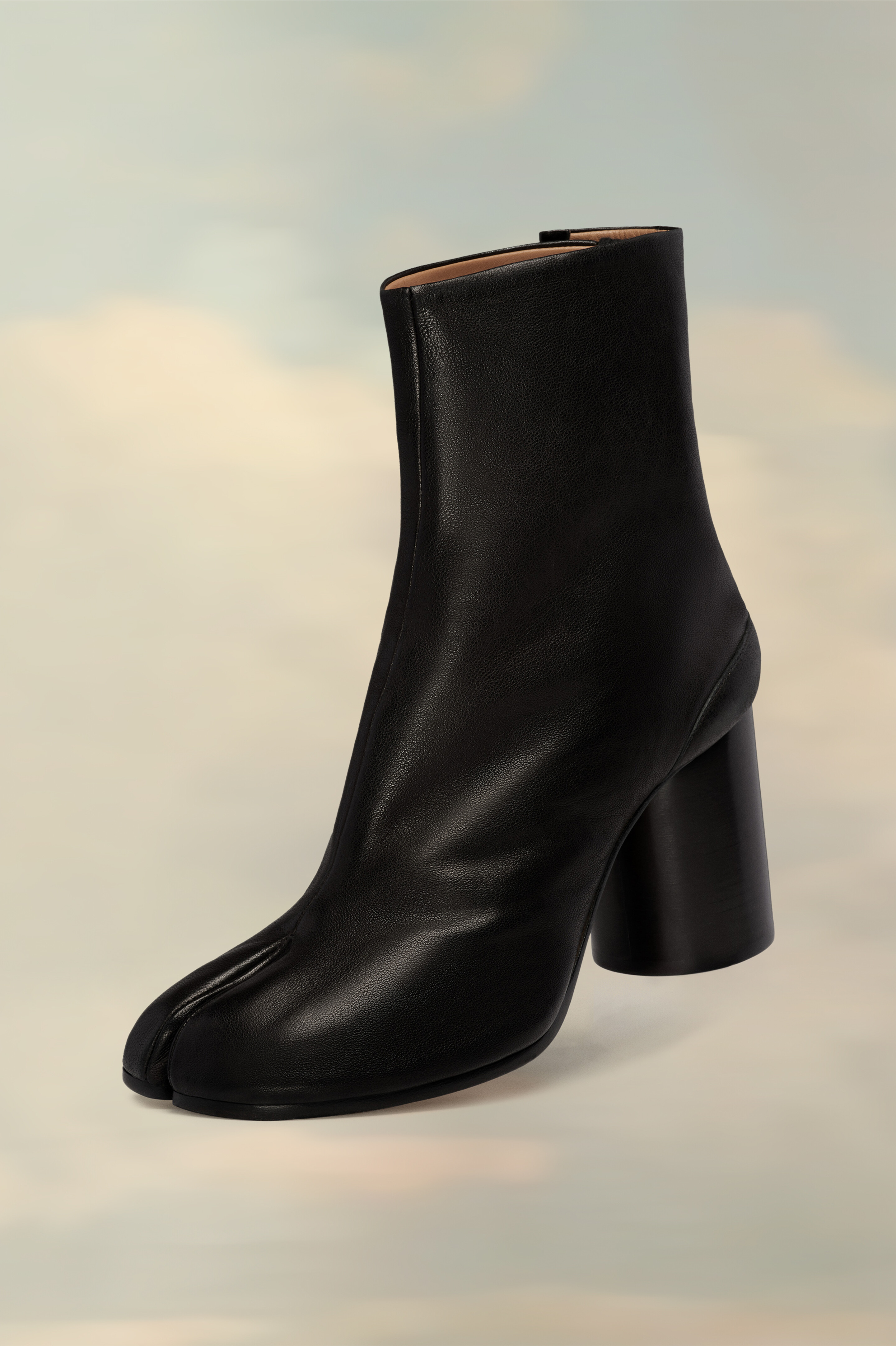 Tabi Bottines en Cuir Noir Noir