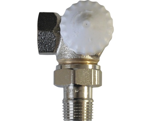 Heimeier Thermostatische Klepbehuizing V-exact II Afgeschuinde Hoekvorm Links Vooraf Instelbaar 1/2 Inch Nikkel 3713-02.000