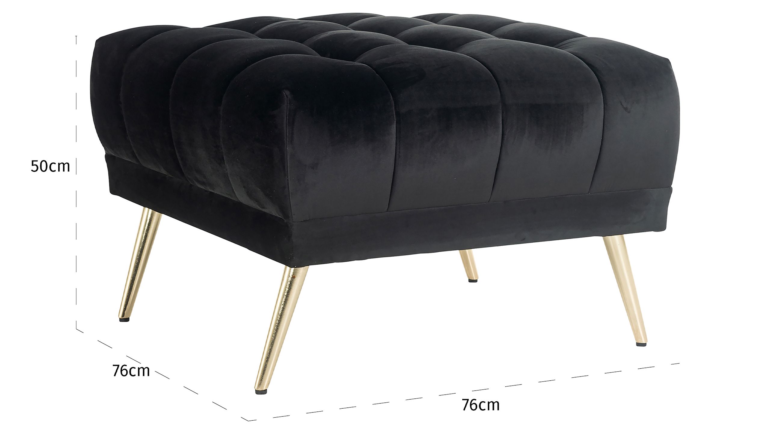 Poef 211255 Antraciet Velvet Huxley B76 x D76 x H50 cm