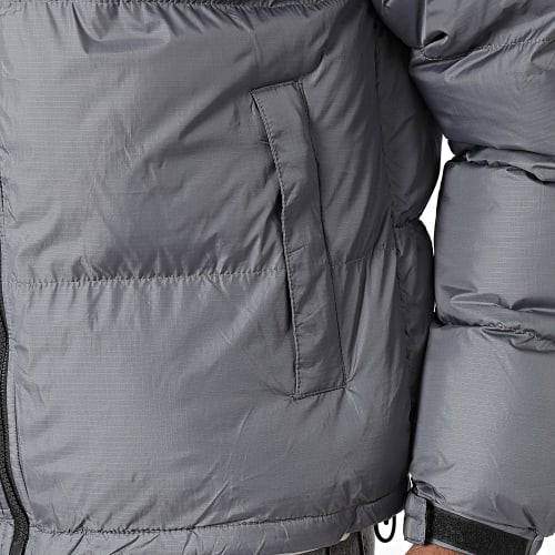 Doudoune Capuche Gris Noir
