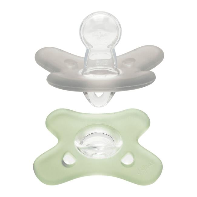 Difrax Fopspeen natural siliconen 6-12M Stone/ Sage
