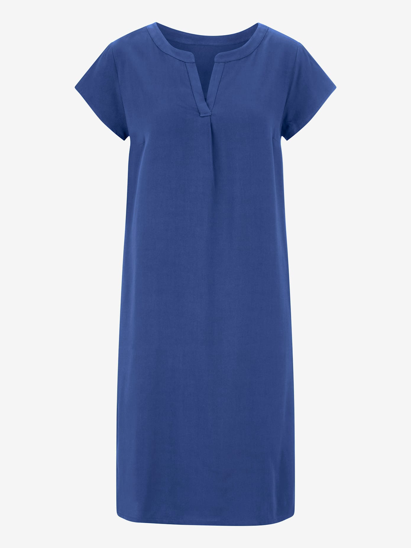 Robe évasée manches courtes col rond encolure en v