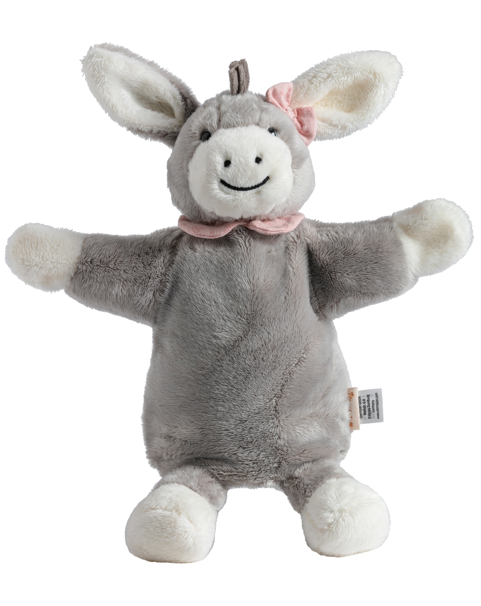 Handpuppe EMMI GIRL (34cm) mit Bubikragen in grau