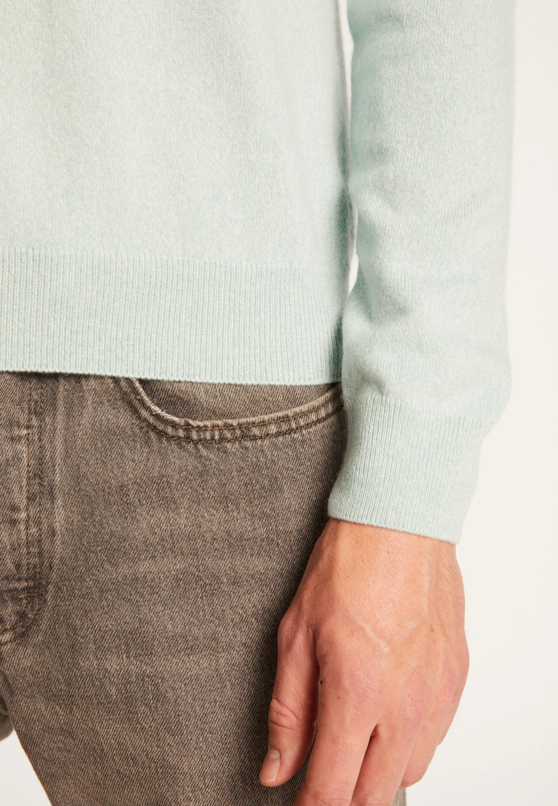 EVANNAH24 - Pull col v en cachemire | Vert