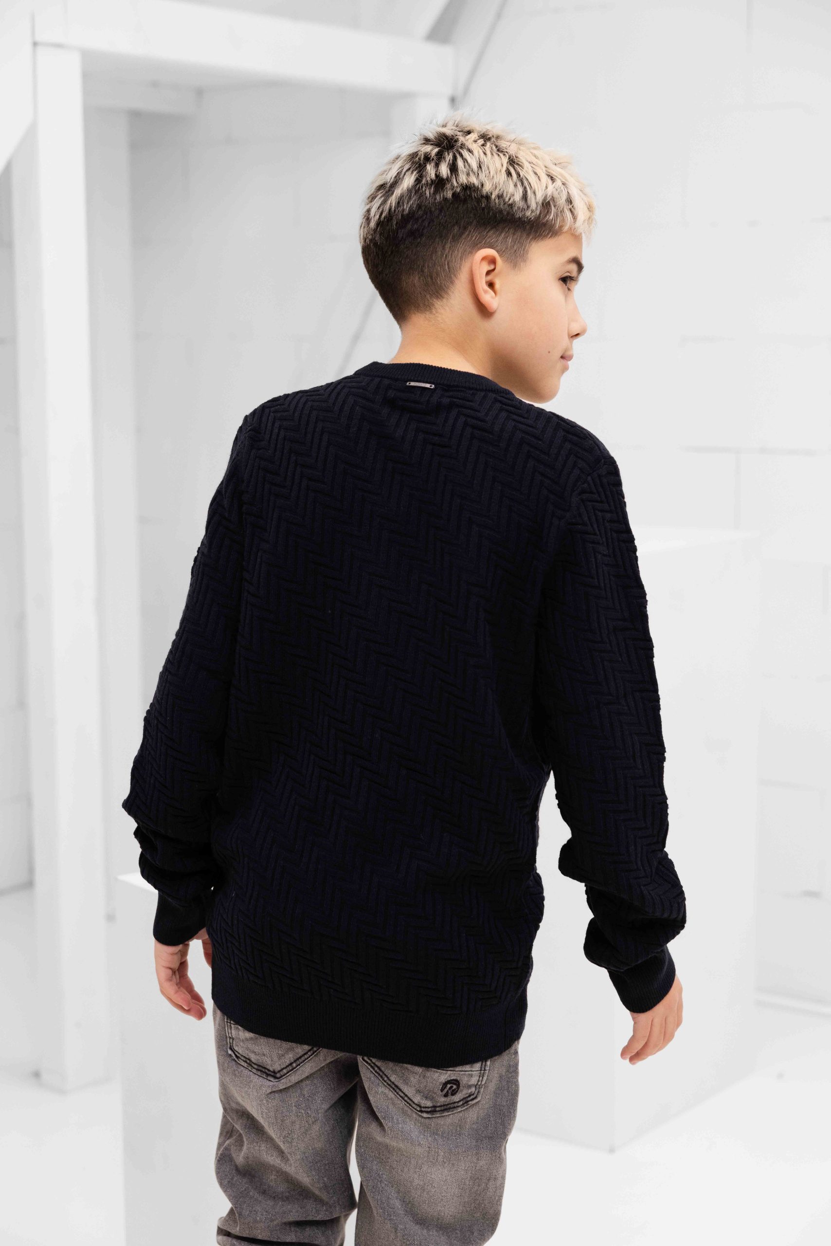 Antony Morato Merino Sweater Kids Donkerblauw