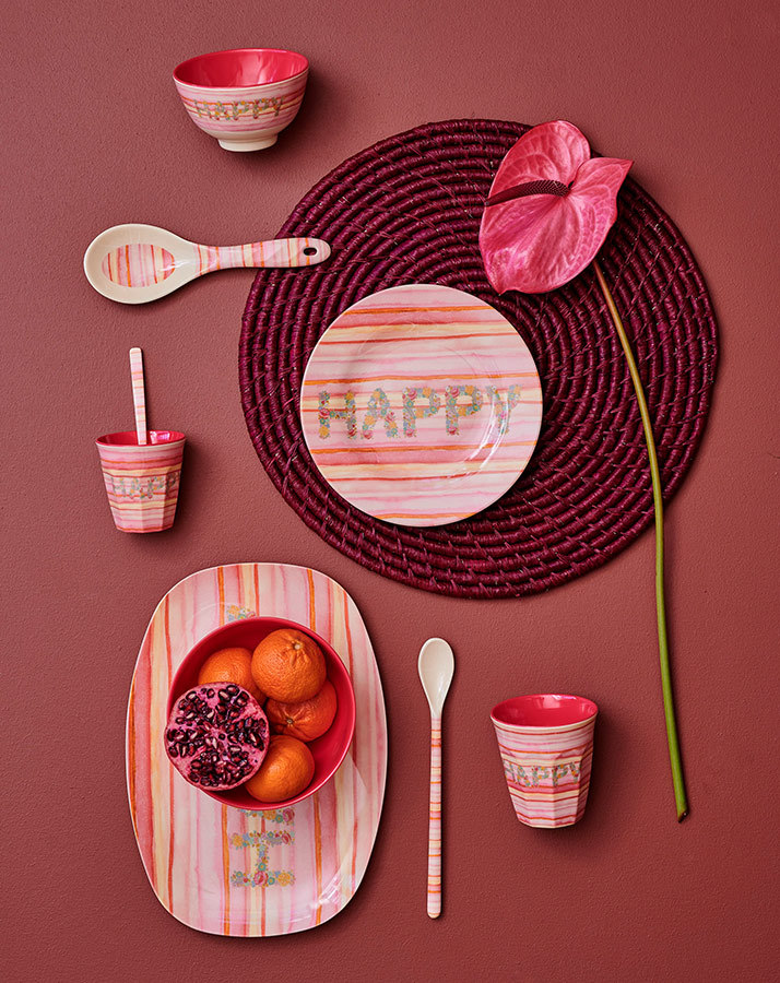 Melamin-Becher HAPPY MEDIUM in rosa/rot