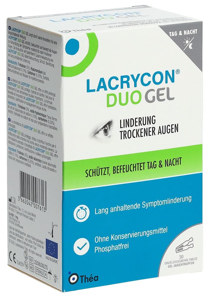 LACRYCON DUO Gel SDU<br>30 × 0.4 g, Monodosis, Augentropfen, Lösung