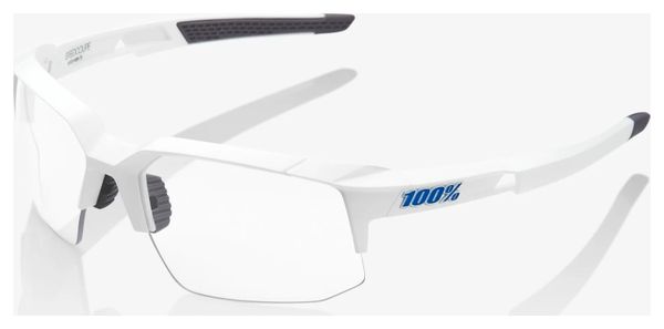 Lunettes 100% Speedcoupe Blanc Mat / Ecran Bleu Miroir