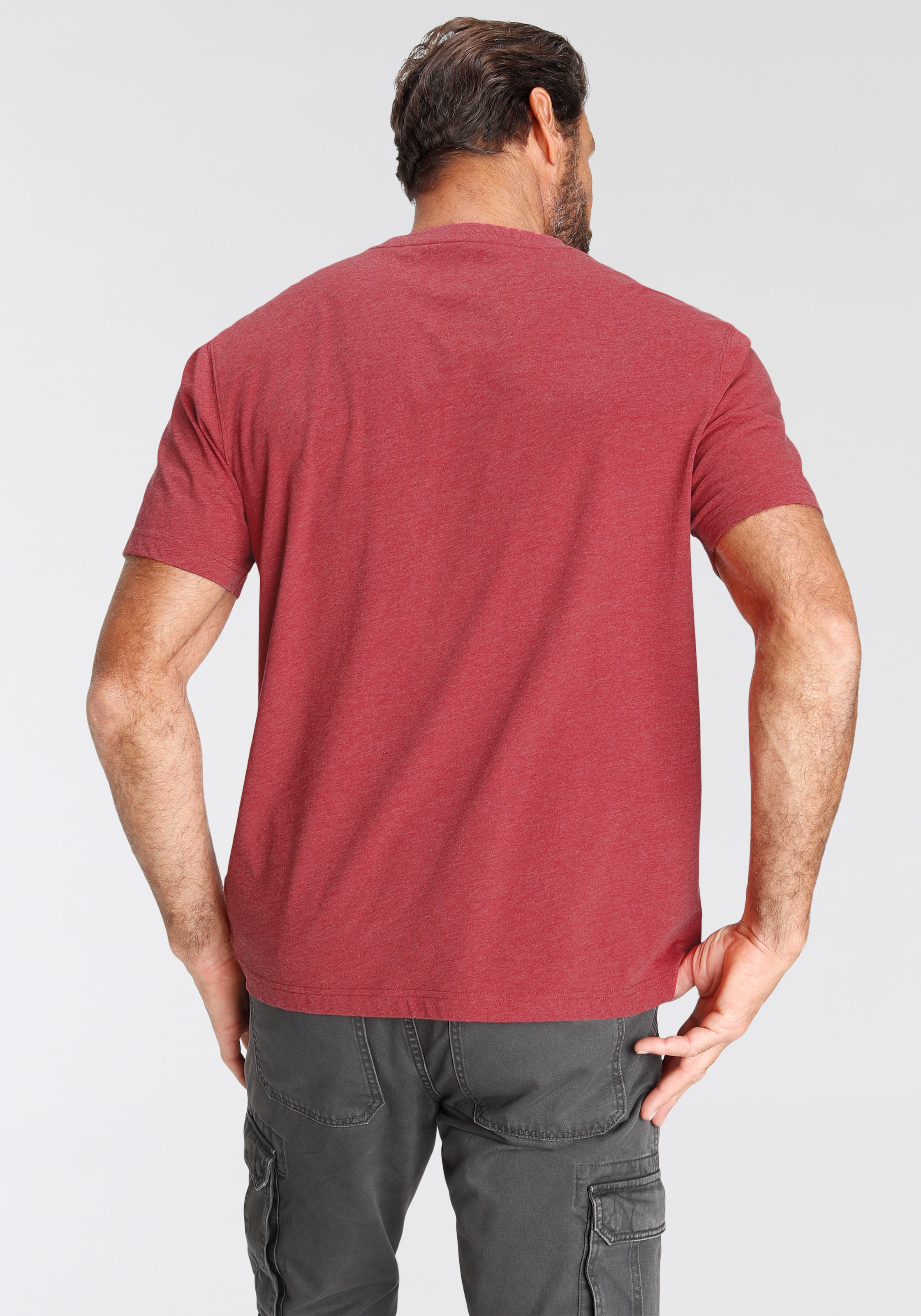 Man's World T-Shirt , kurzärmelig,  melierte Optik,  Rundhalsausschnitt