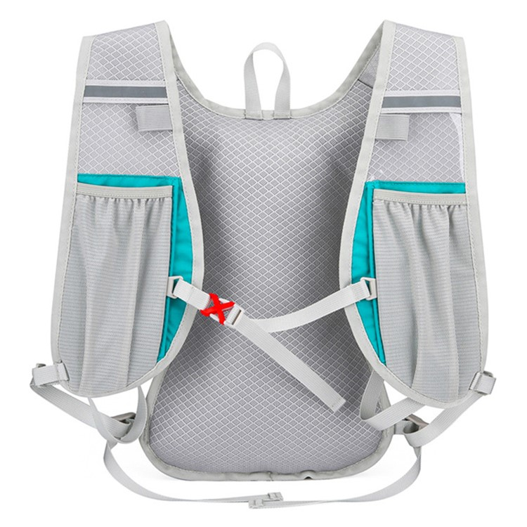 (40x25cm) 10L Ultraleichter Sport Rucksack Faltbare Outdoor Backpack Weste mit Aufbewahrungstasche   Öffnung für Trinksystem - Orange / Grau