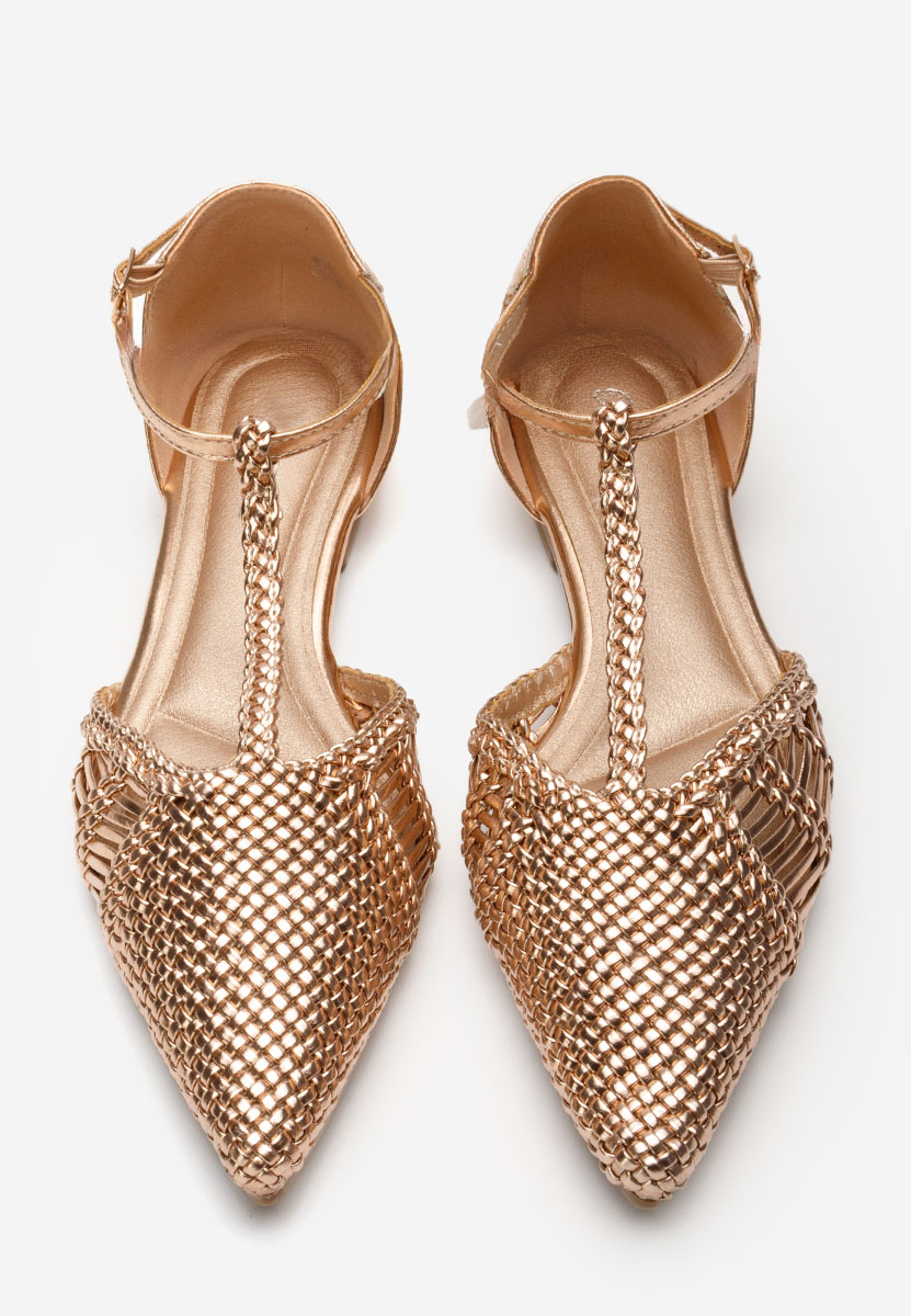 Ballerines à bout pointu champagne Paisley