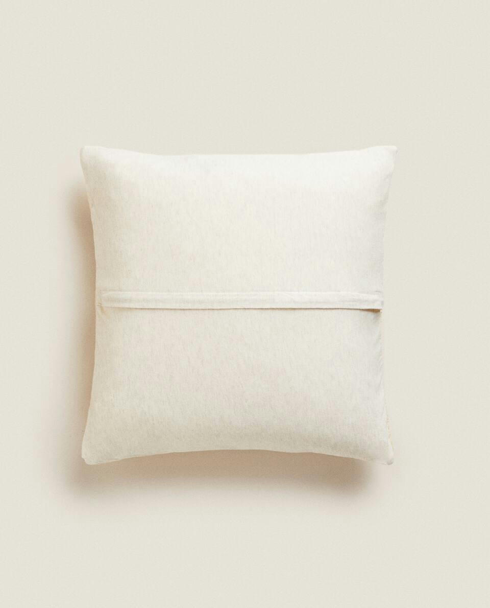 CAPA DE ALMOFADA EM CHIFFON E MALHA DE ALGODÃO