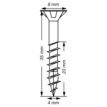 Spax schroef T-Star Plus geel 4x35 mm 150 stuks