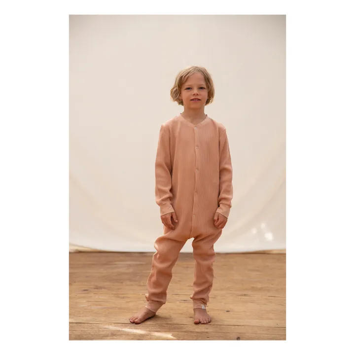 Matona Pyjama Coton Bio Gaufré | Rose pêche