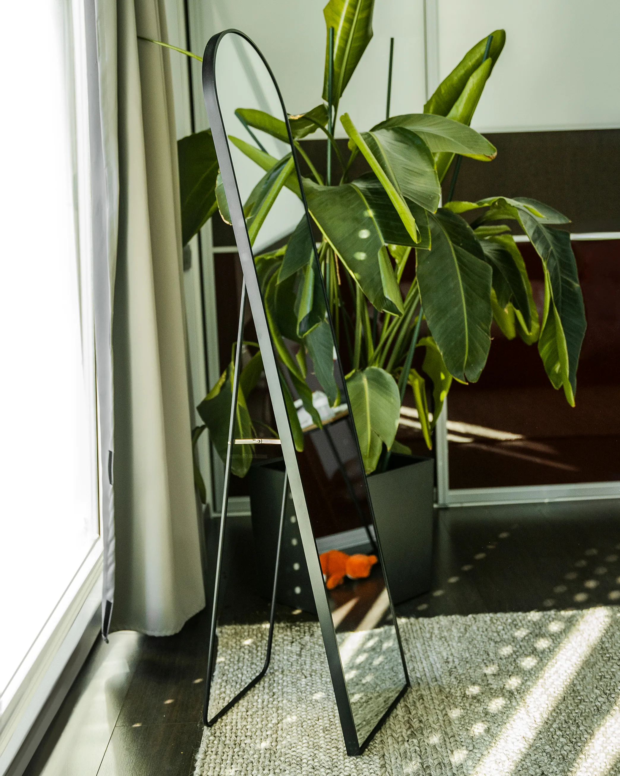 Staande spiegel BAGNOLET 150 cm Metaal Zwart