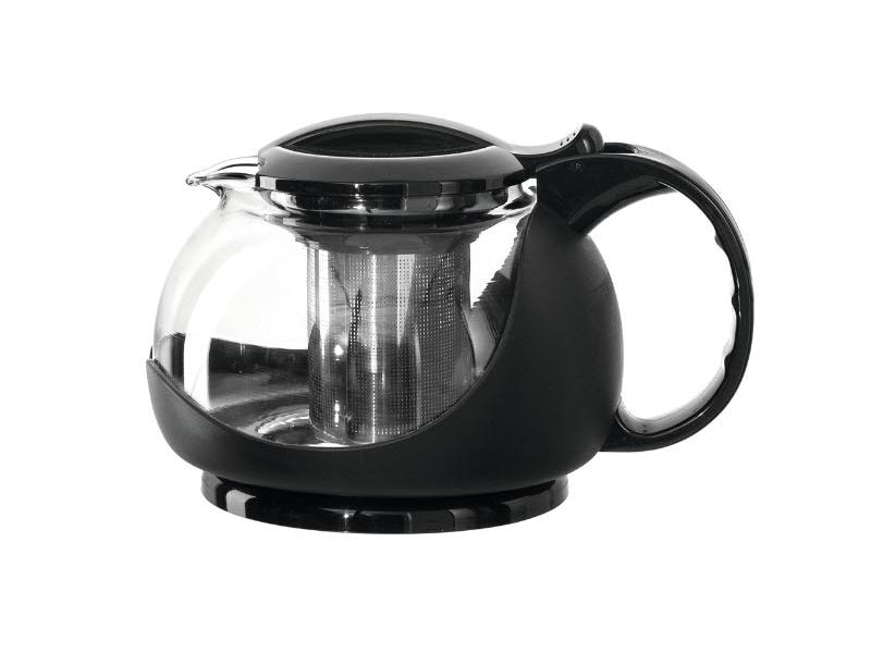 Montana Teekanne Assam 1 l, Schwarz/Transparent Teebereiter