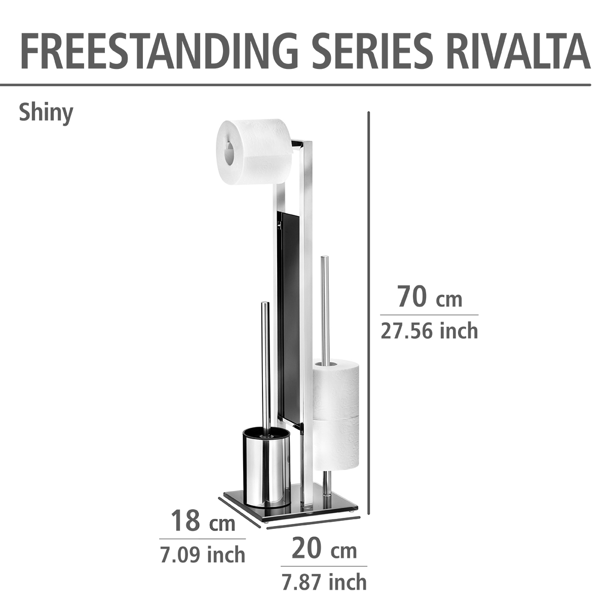Wenko Rivalta wc-boy RVS glanzend