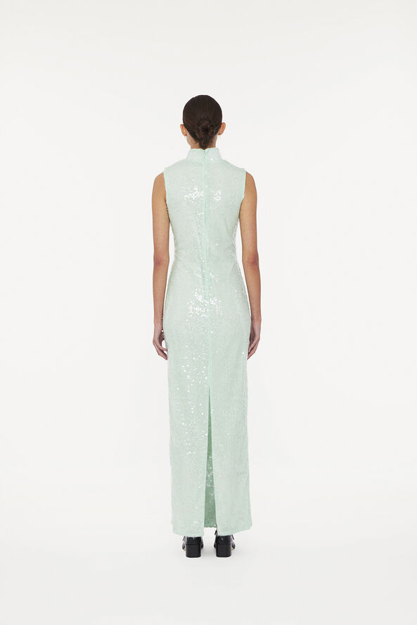 ROTATE Birger Christensen SEQUINS MIDI DRESS Gossamer green