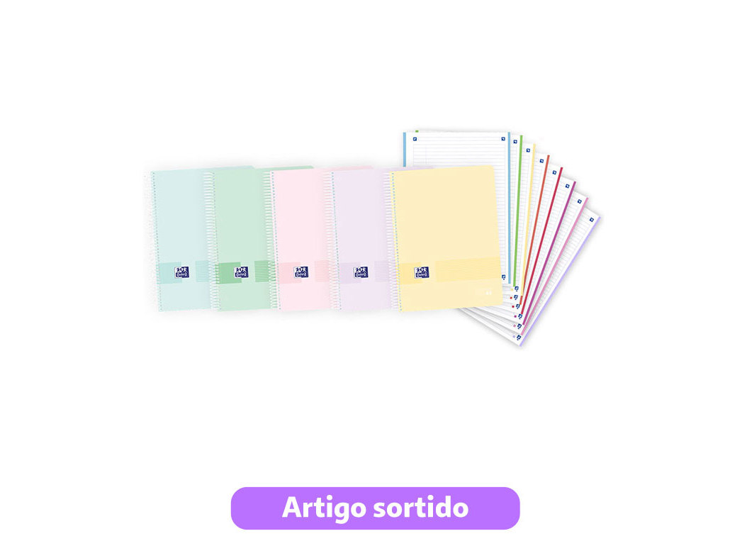 CADERNO ESPIRAL OXFORD A4 PAUTADO 160 FOLHAS LIVE&GO CORES SORTIDAS