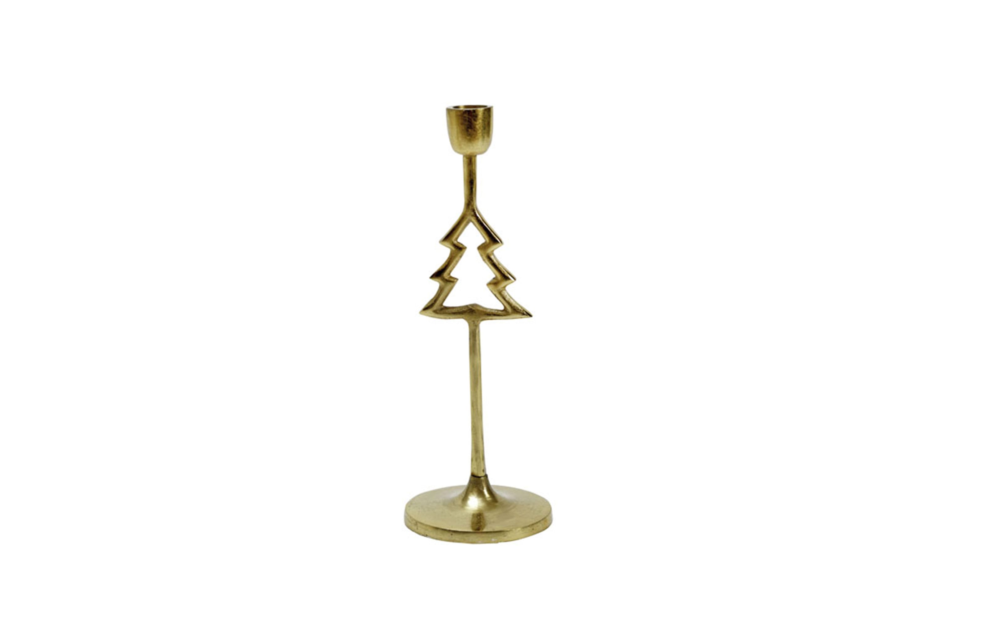 Kerzenhalter Tannenbaum, gold, 28 cm