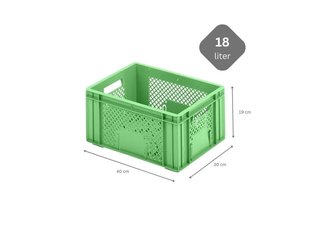 PROREGAL Euro Container Fruit- en Groentebox HxBxD 19 x 30 x 40 cm 18 Liter Groente- en Fruitkrat Fruitmand Transportbox