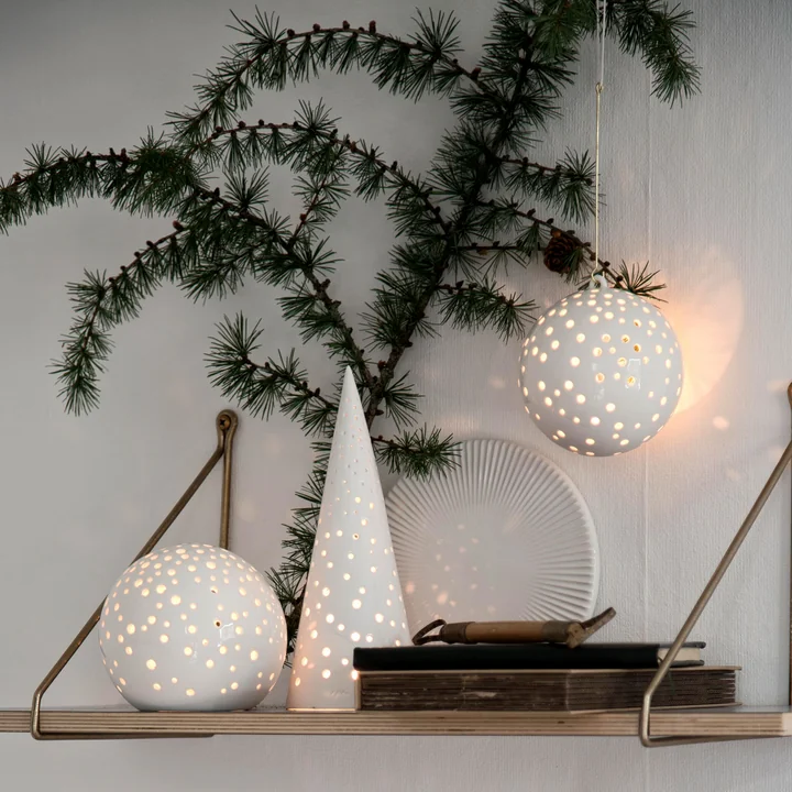Kähler Design - Nobili Teelichtleuchter Kegel, 30 cm / schneeweiss