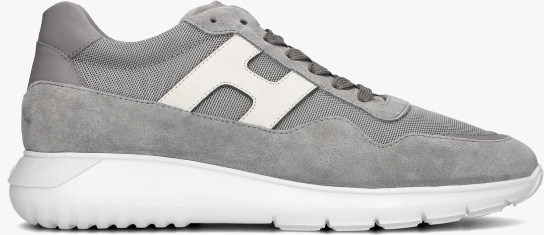 lichtgrijze hogan lage sneakers interactive3 allacciato pelle