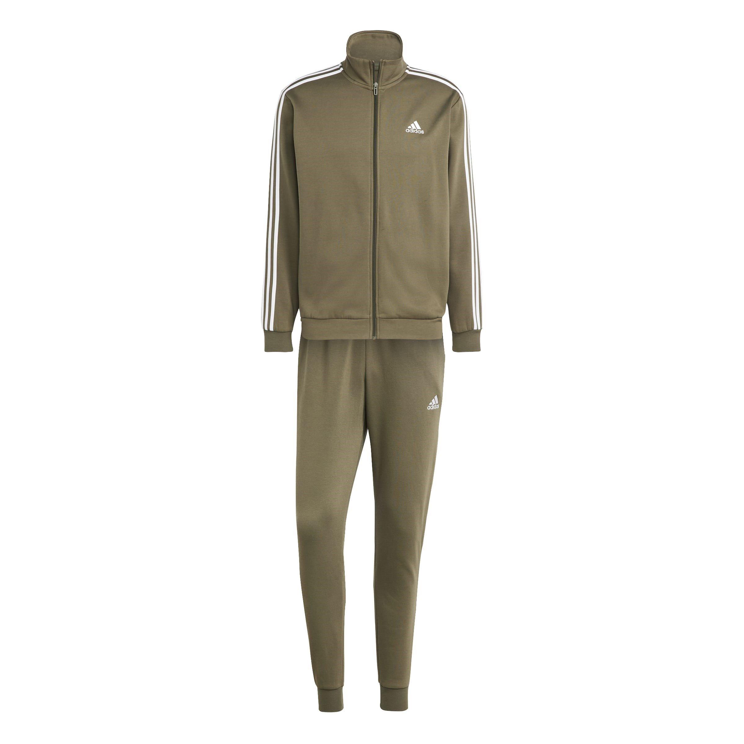 adidas 3 Stripes Fleece Tracksuit Mens