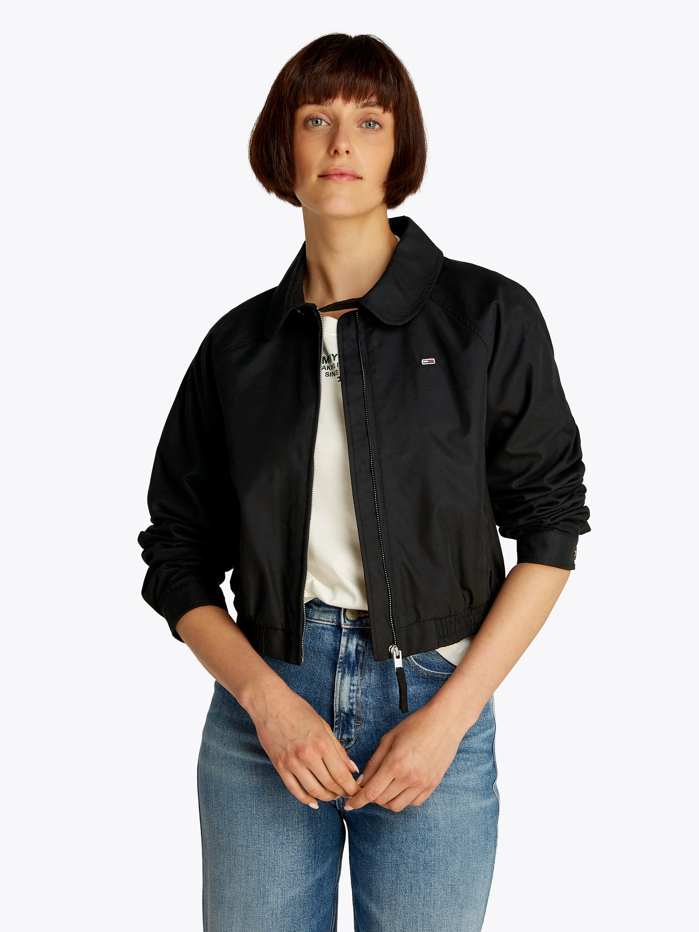 Tommy Jeans Blouson »TJW COTTON JACKET EXT« mit kurzem Schnitt, mit Raglanärmeln