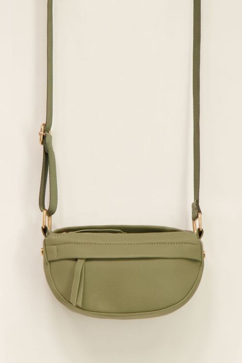 Donkergroene crossbody tas met extra vak
