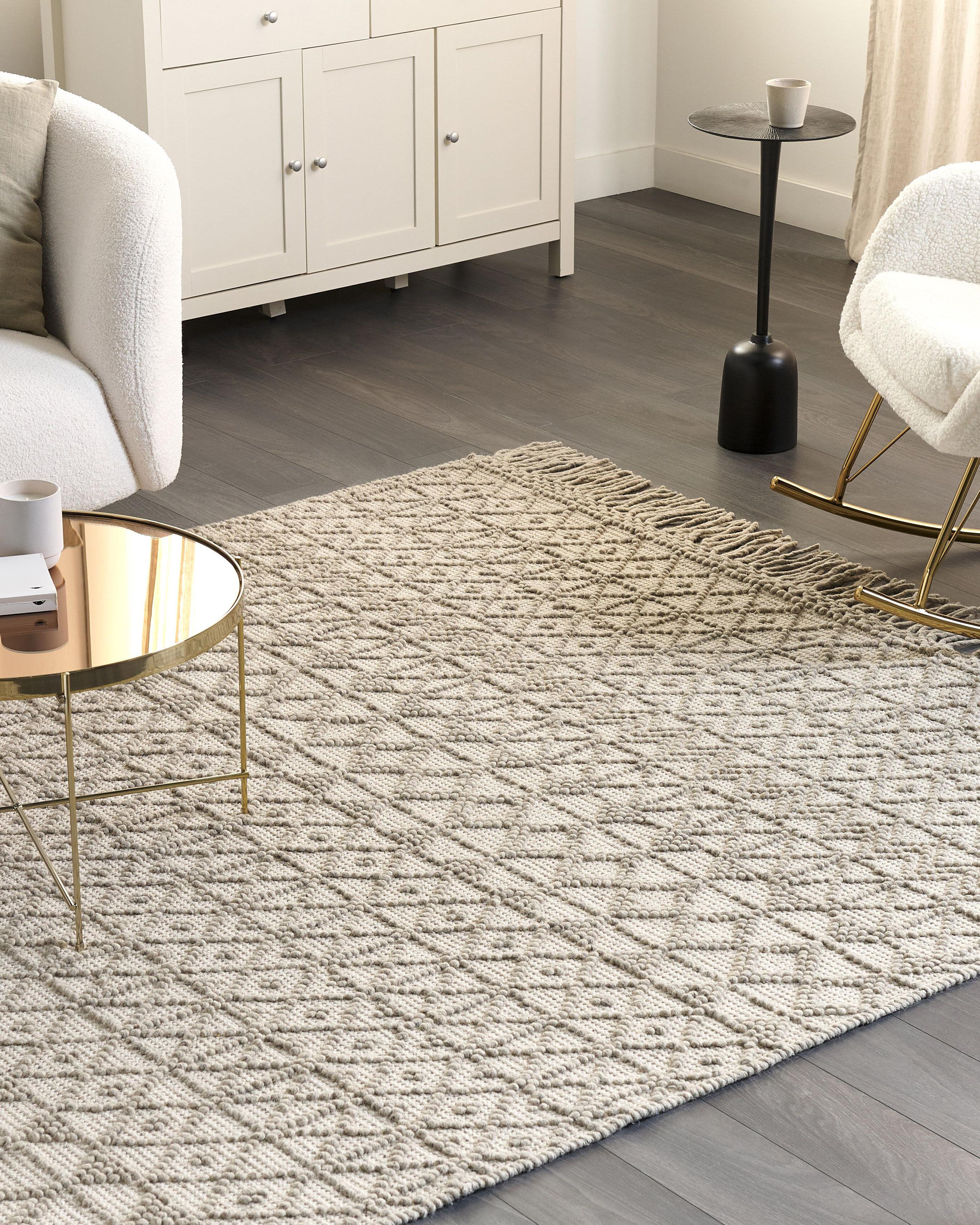 Vloerkleed ALUCRA Zandbeige 160 x 230 cm Wol