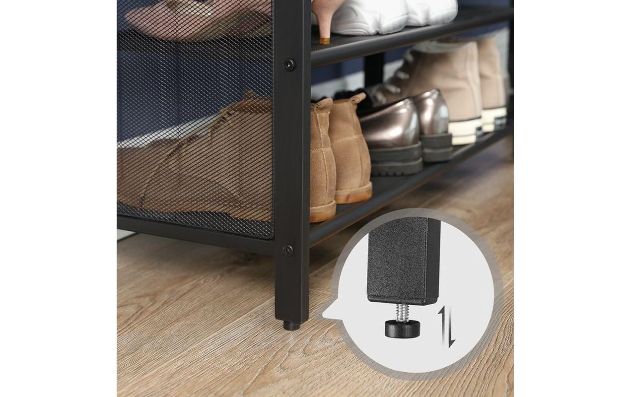 Schuhregal mit Sitzpolster 80 x 48 cm, Braun/SchwarzSchuhgestell