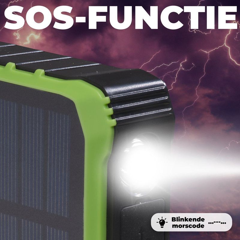 Denver Solar Powerbank 10000mAh - Noodpakket - Zonneenergie - PSO10012