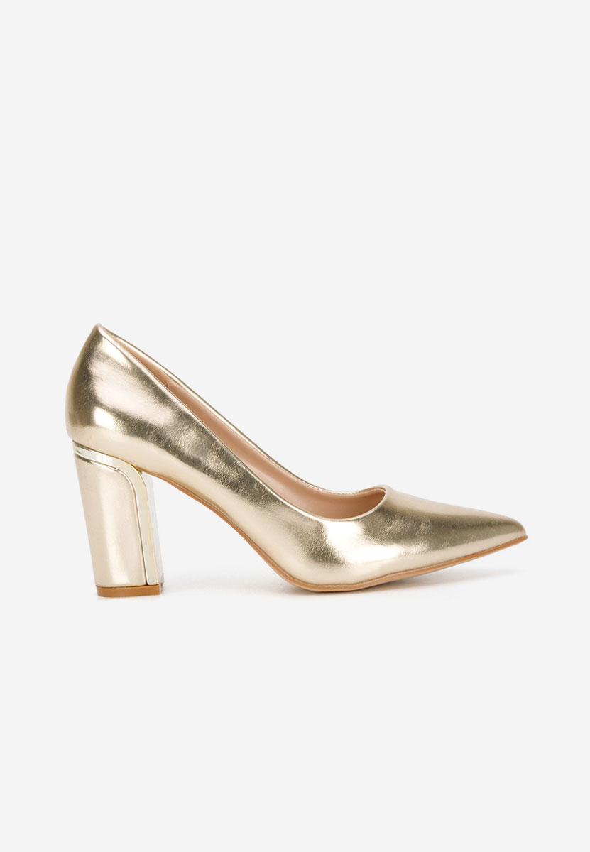 Chaussures à talon épais dorées Geoana