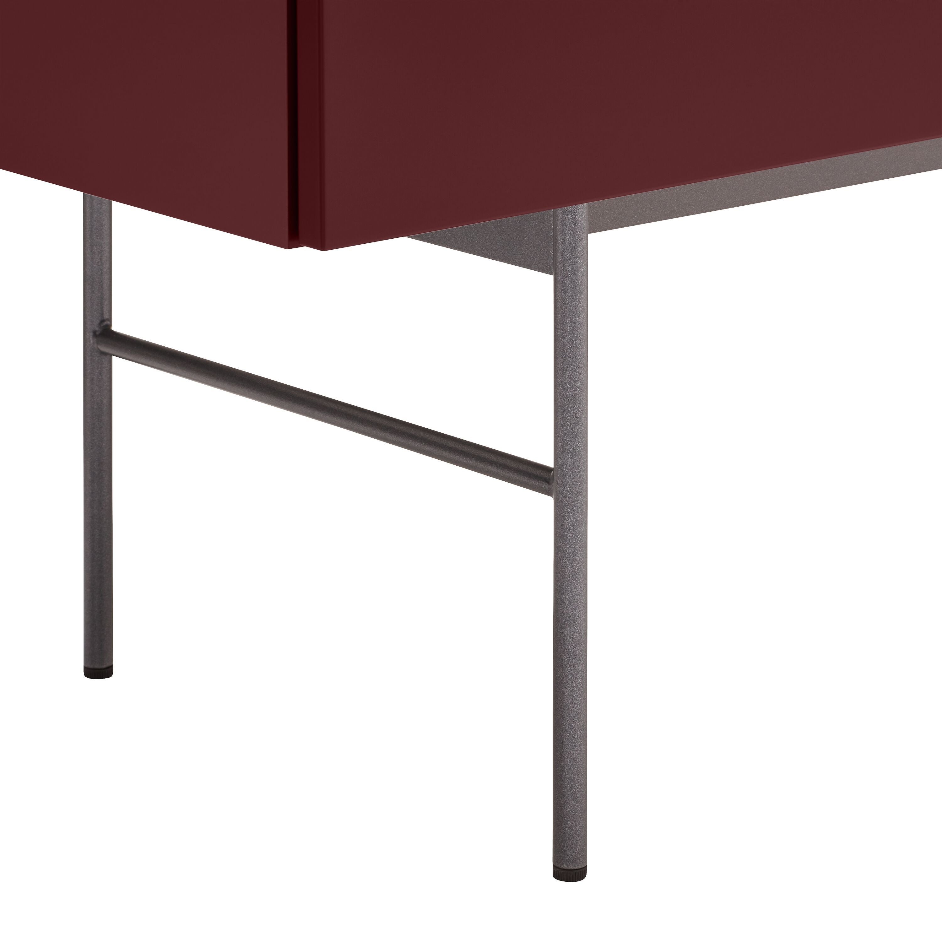 TILL Sideboard - Dunkelrot / B: 168.0 cm x T: 41.0 cm x H: 88.8 cm