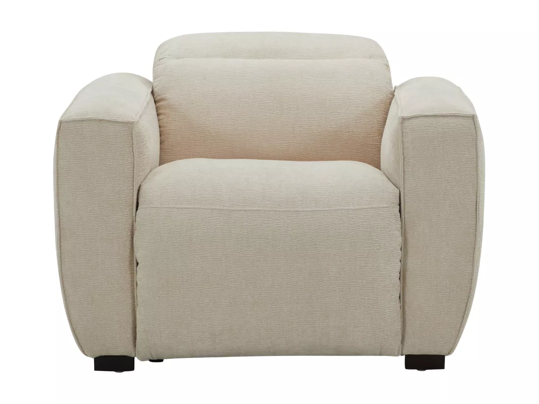Fauteuil relax électrique en tissu beige LAGUNDI