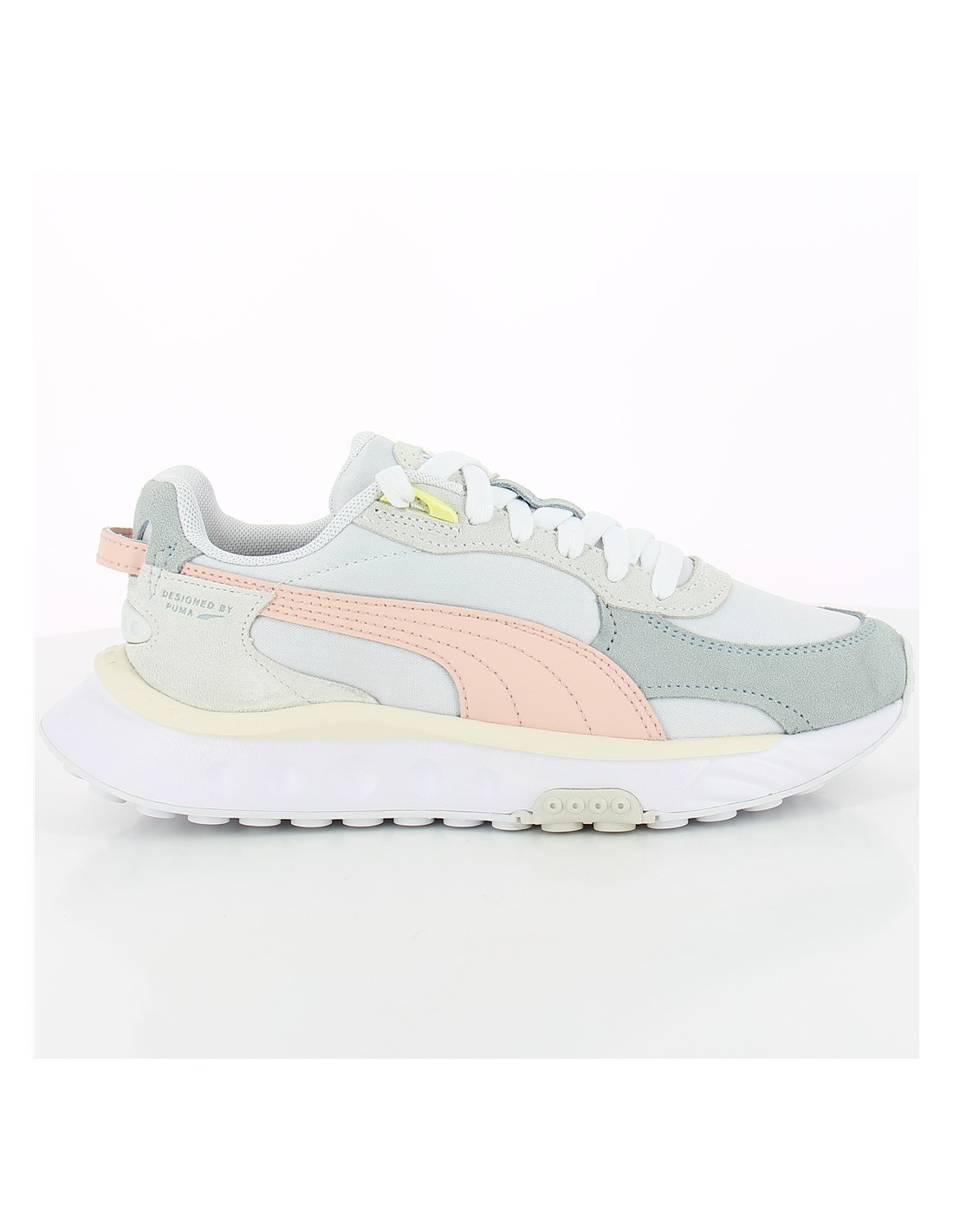 puma sneakers femme wild rider rollin blanc/rose/gris