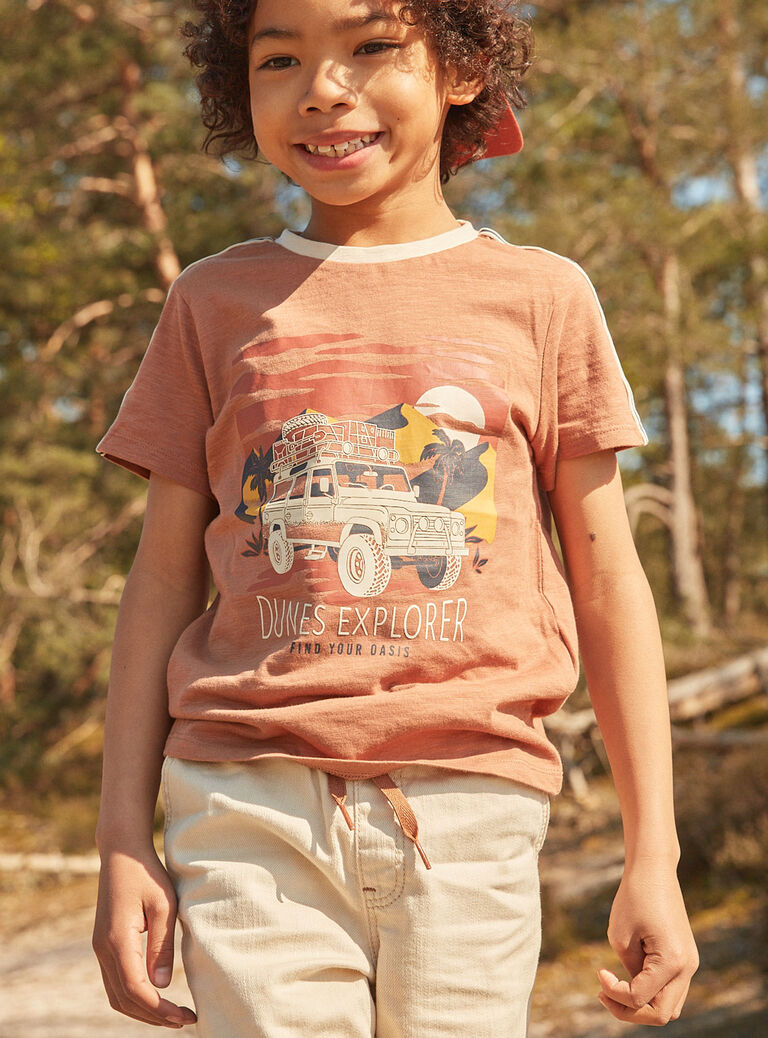 T-shirt noisette à manches courtes