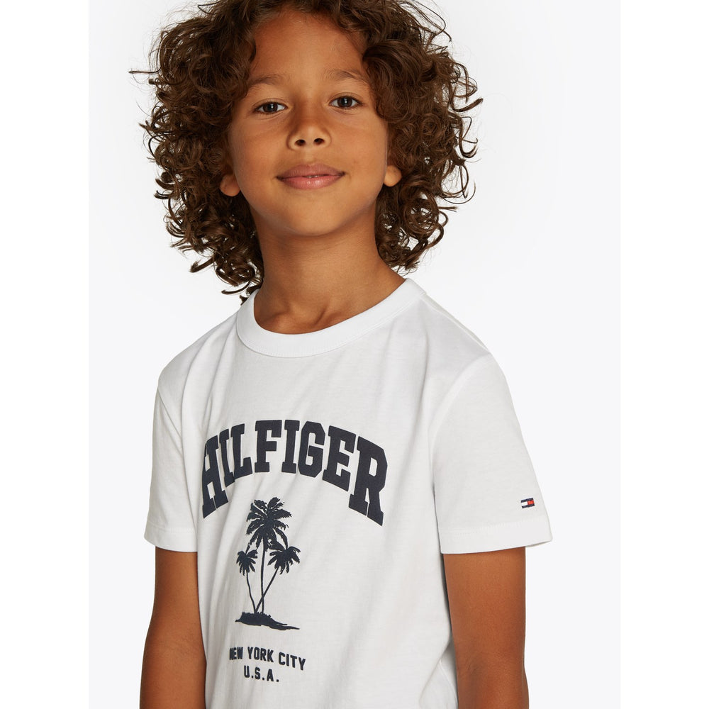 Køb Tommy Hilfiger White Hilfiger Palm Print T-Shirt