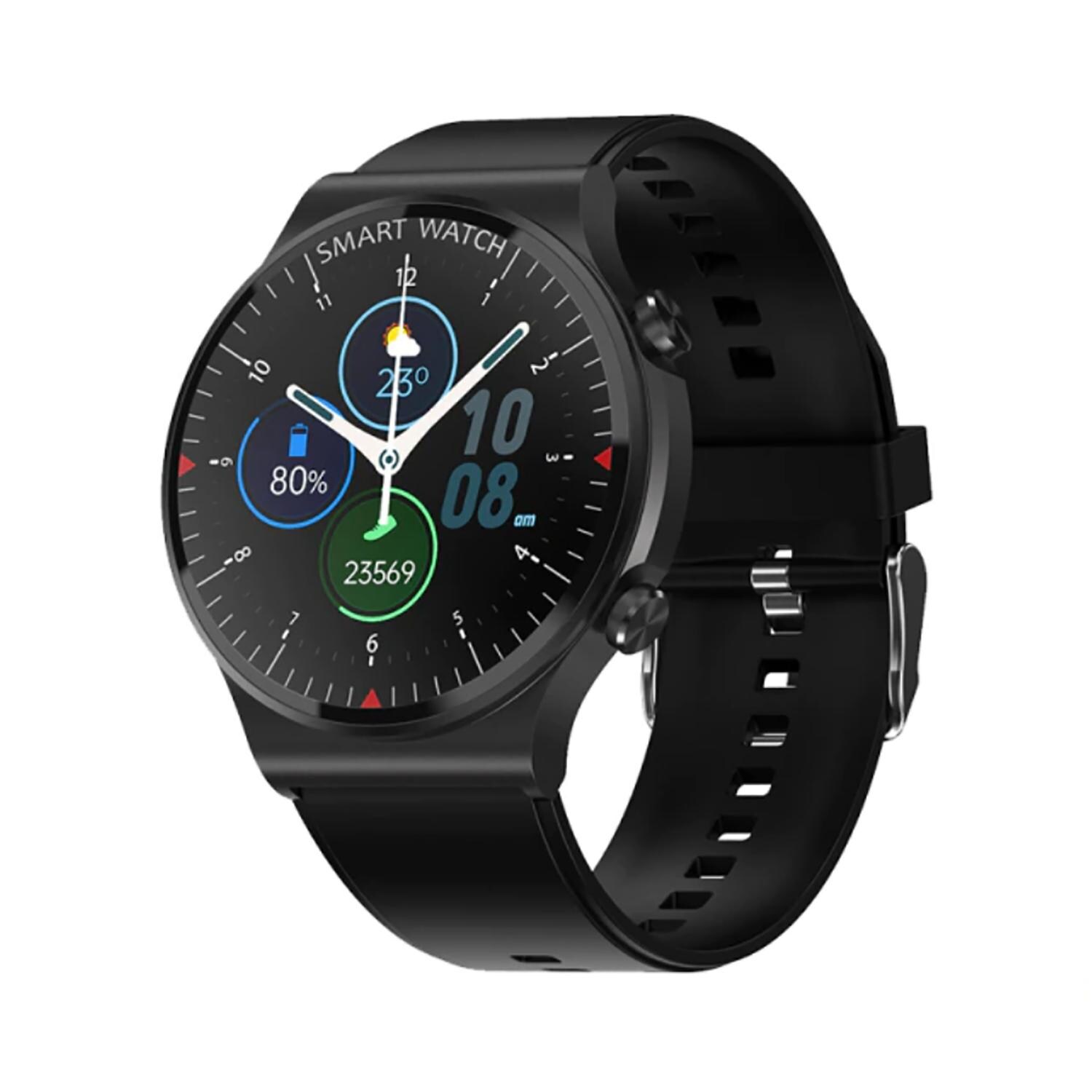 TPFNet Smart Watch / Fitness Tracker IP67 für Damen & Herren - Silikon Armband - Android & IOS - Schwarz